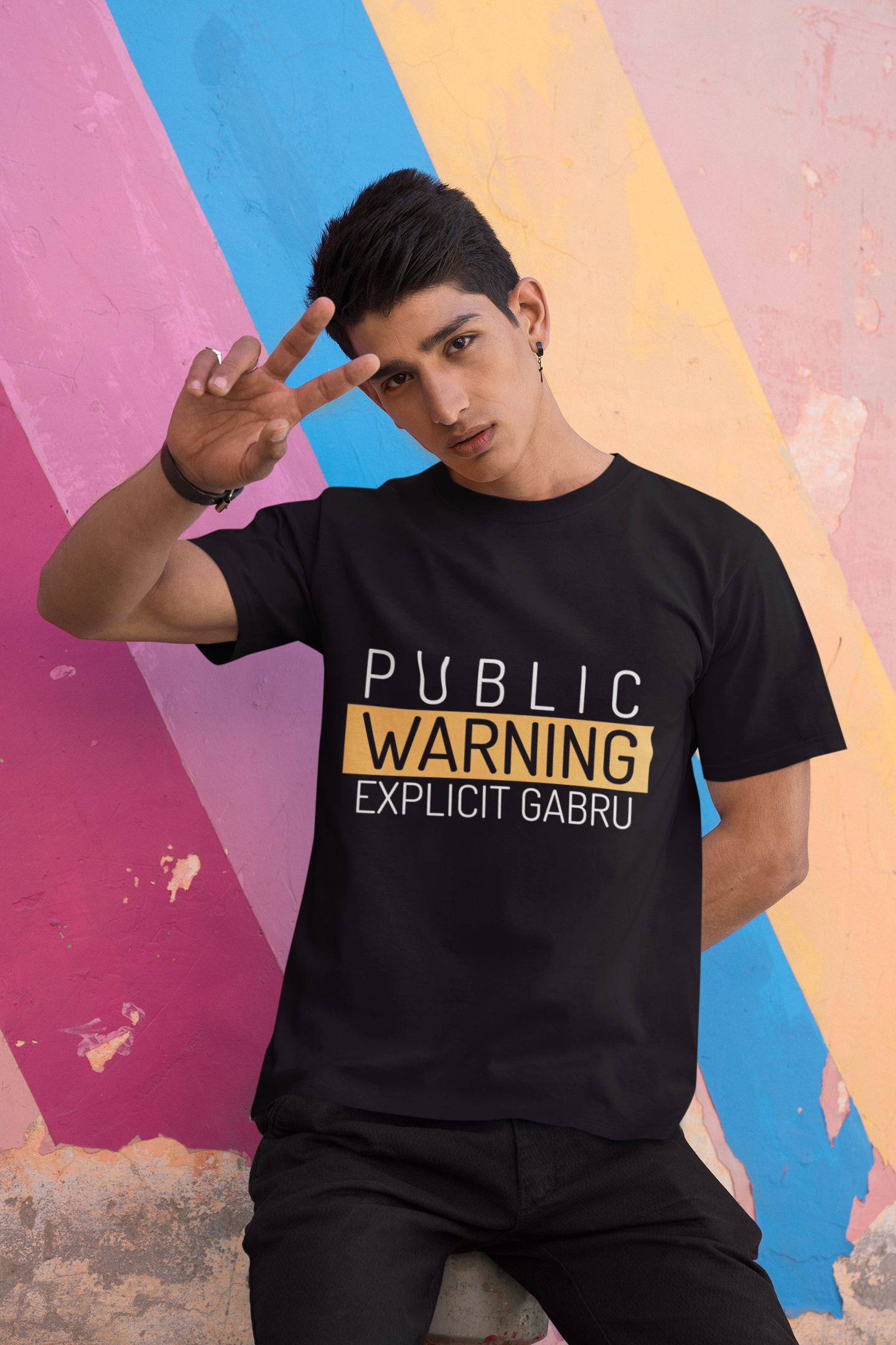 Warning GABRU - Men's Casual Tee
