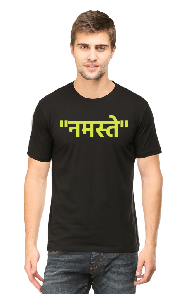 Neon "नमस्ते" - Men's Casual Tee