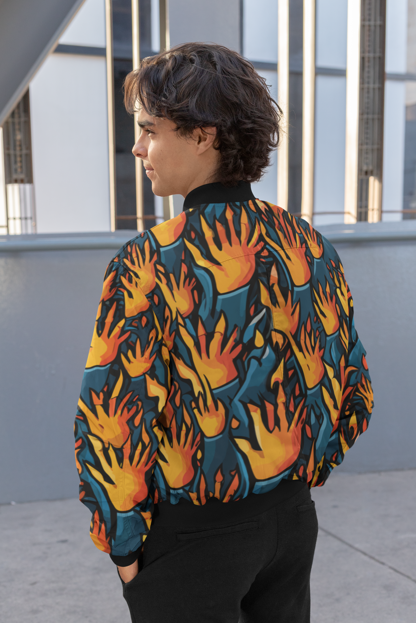 Fiery Fingers - Men's AOP Bomber Jacket