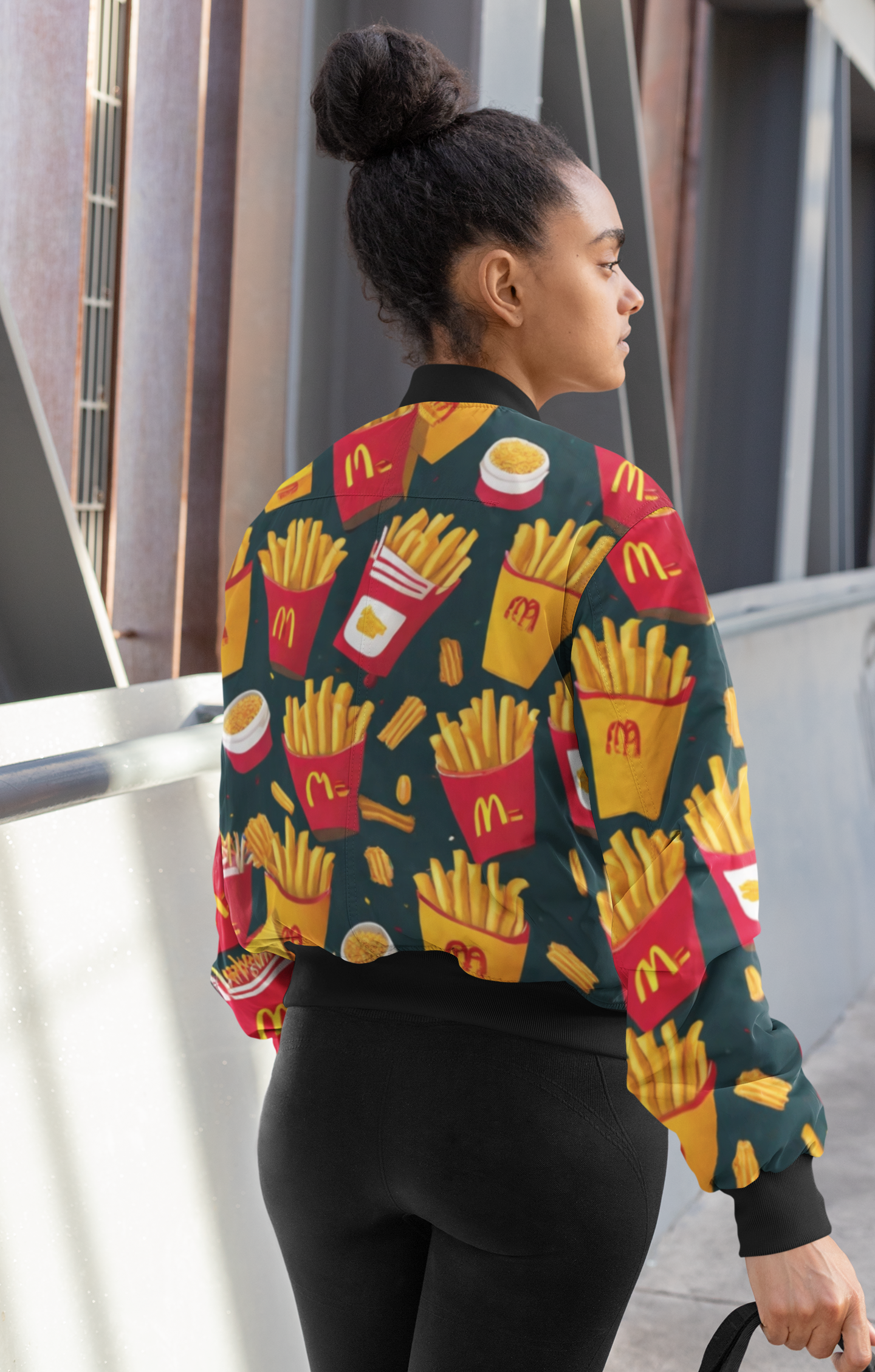 A Girl Who Loves Fries - Women's AOP Bomber Jacket