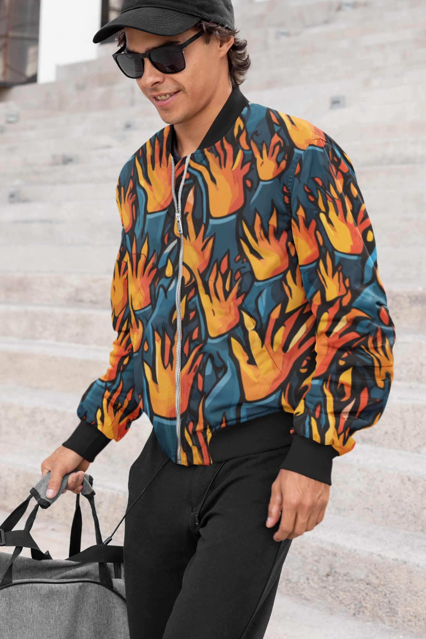 Fiery Fingers - Men's AOP Bomber Jacket