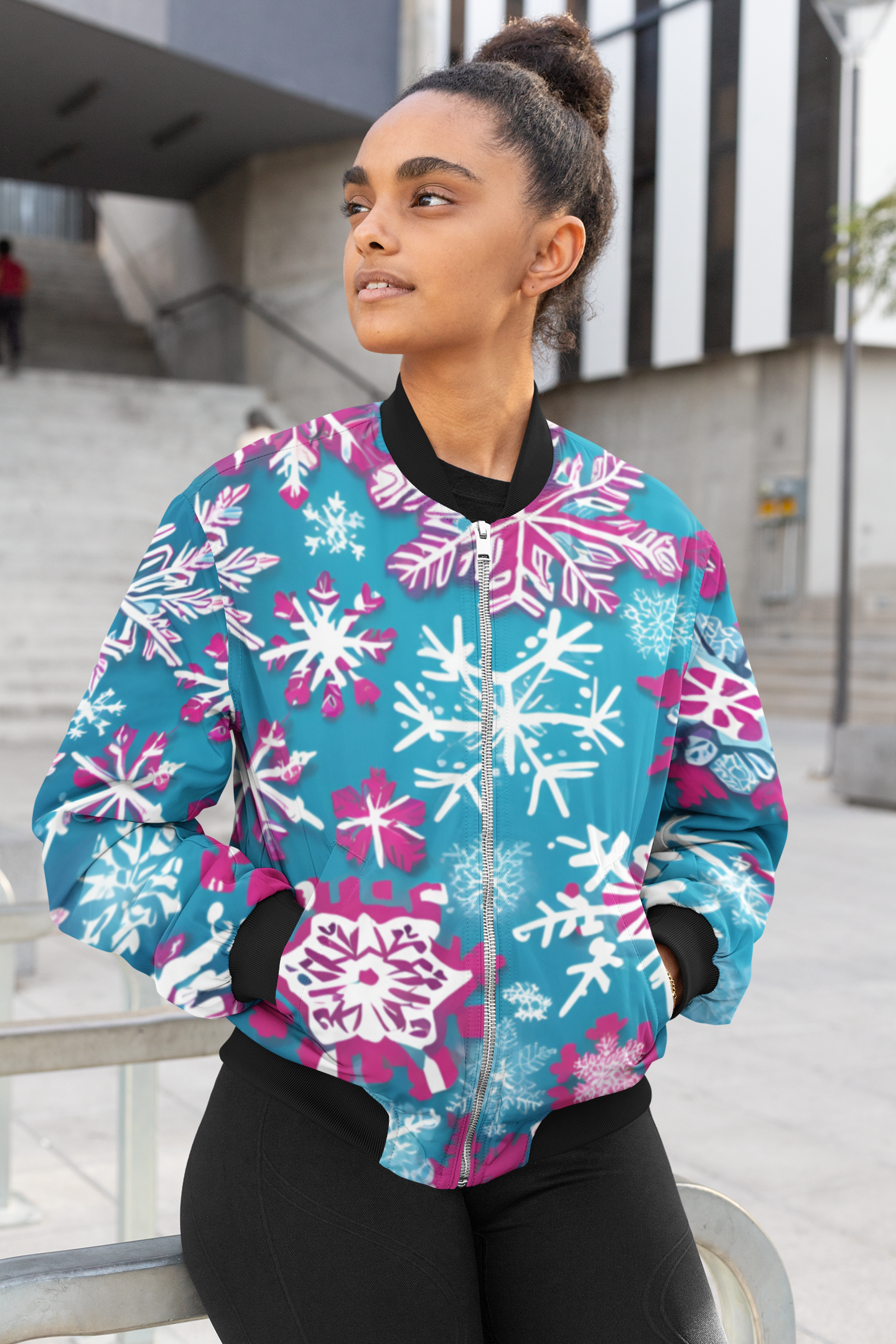 Snowflakes - Women's AOP Bomber Jacket