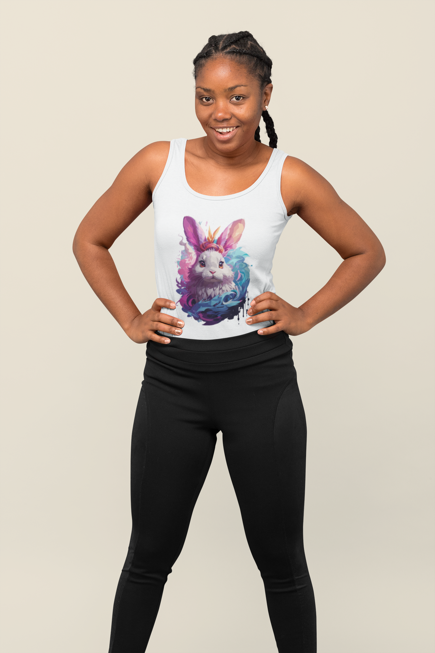 Floral Rabbit Female Tank Top