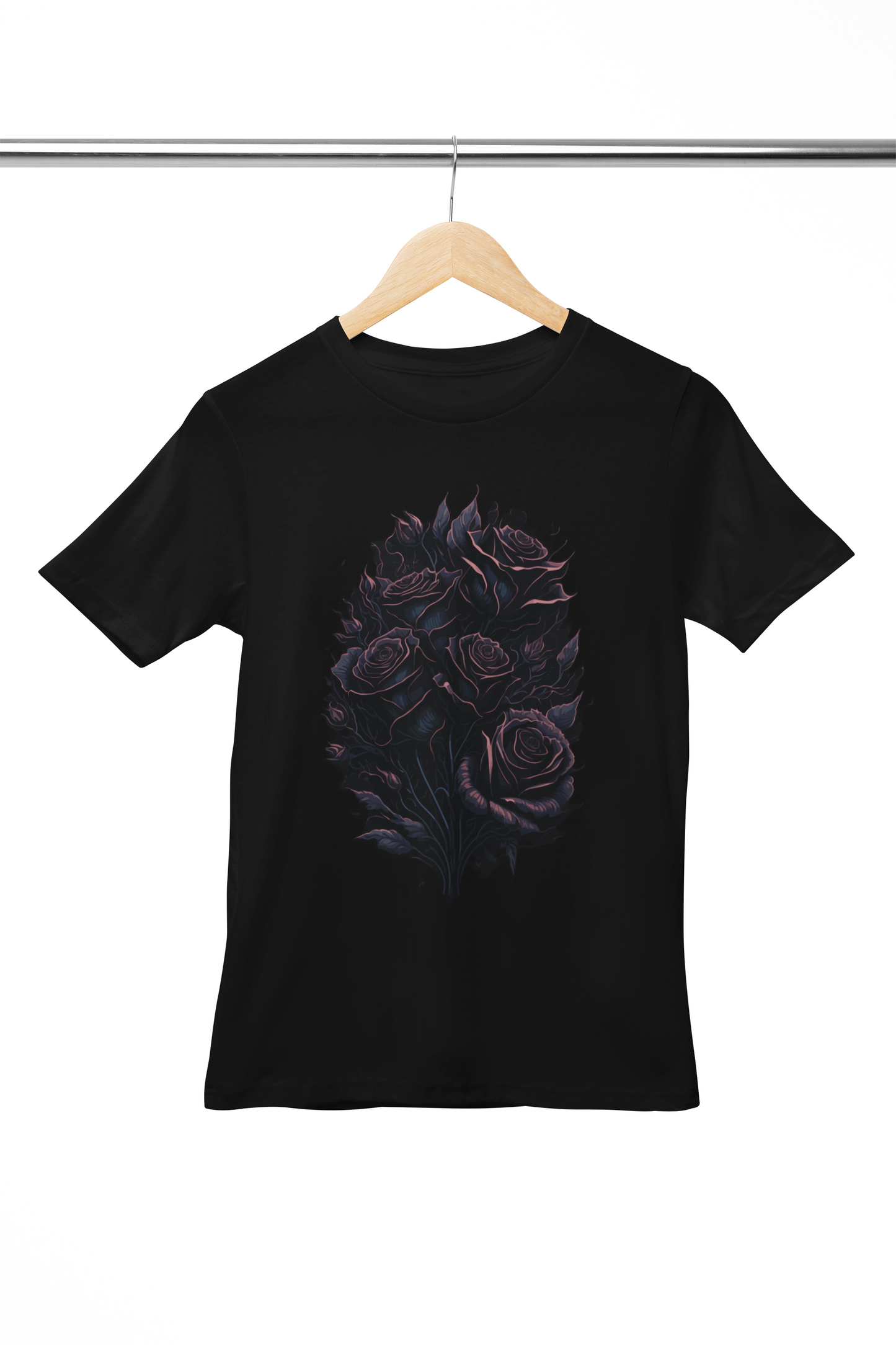 Black Rose Gothic Half Sleeve T-shirt