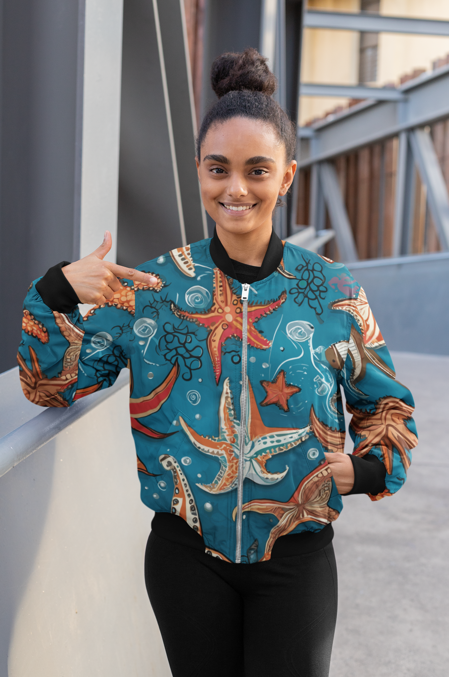 Star Fish - Women's AOP Bomber Jacket