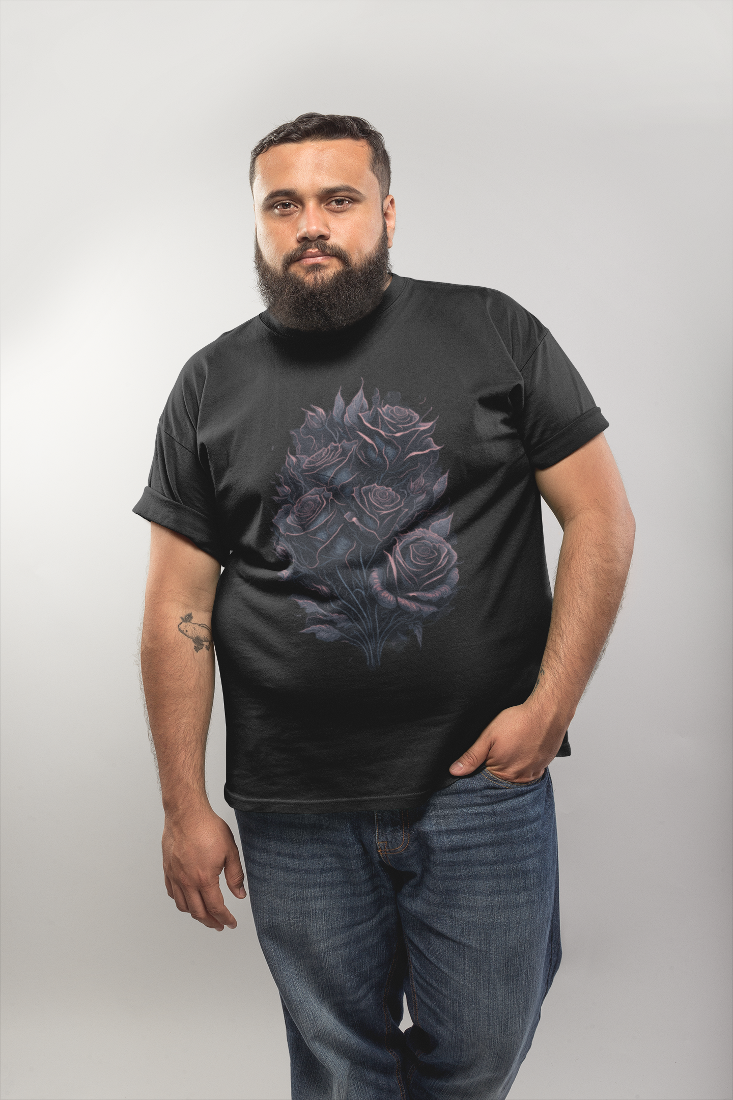 Black Rose Gothic Half Sleeve T-shirt