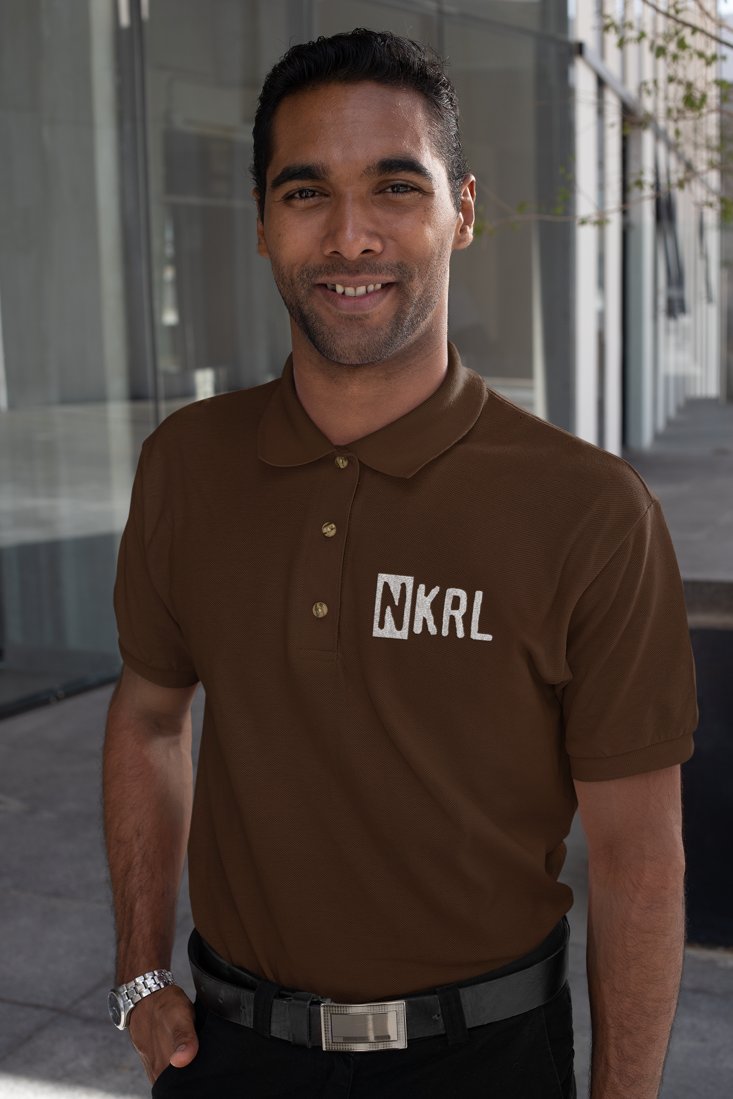 NKRL - Male Polo Half Sleeve (Coffee Brown)