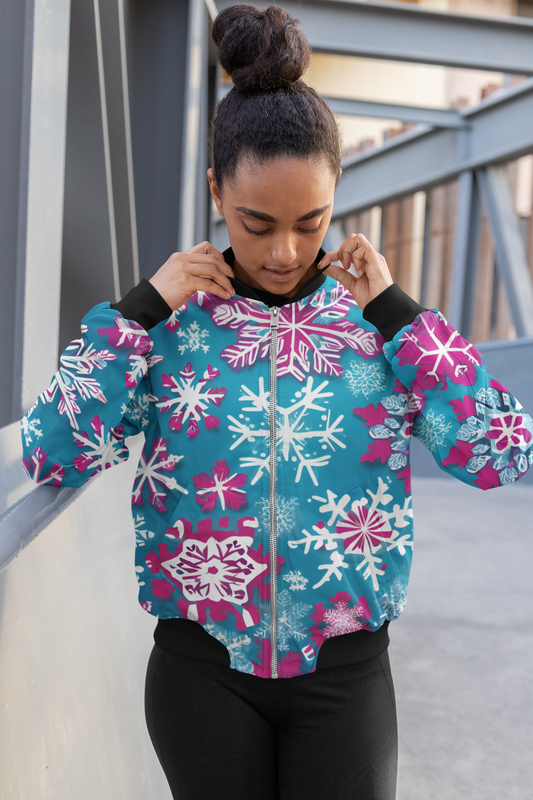 Snowflakes - Women's AOP Bomber Jacket