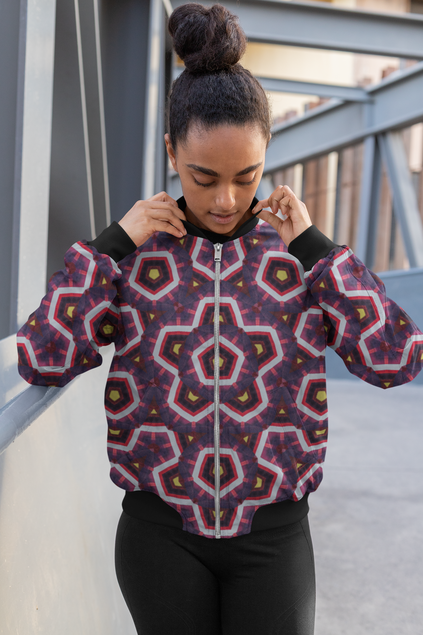 Kaleido Maze - Women's AOP Bomber Jacket