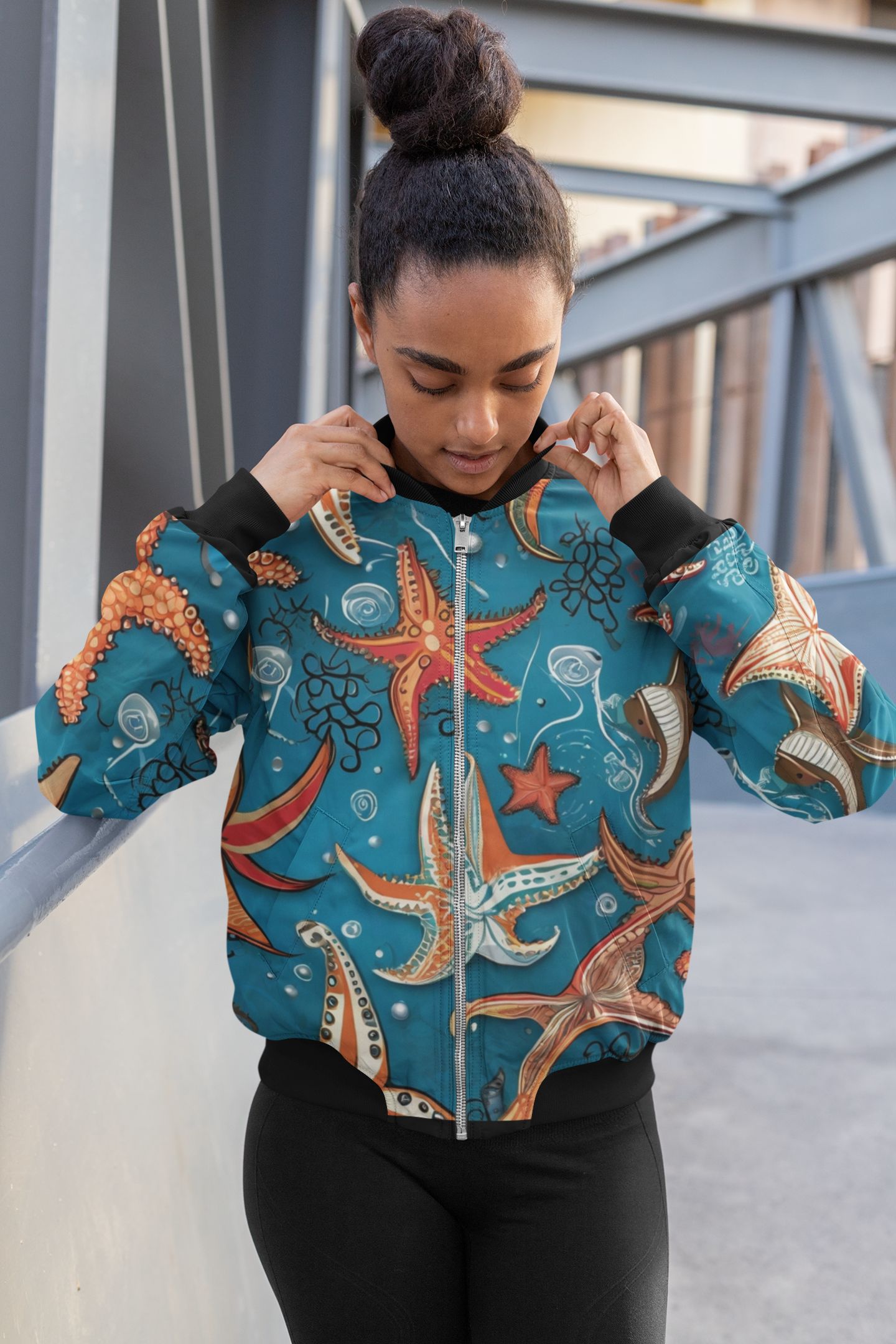 Star Fish - Women's AOP Bomber Jacket