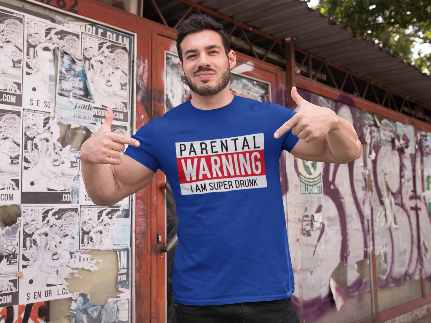 PARENTAL WARNING (Drunk) - Men's Casual Tee