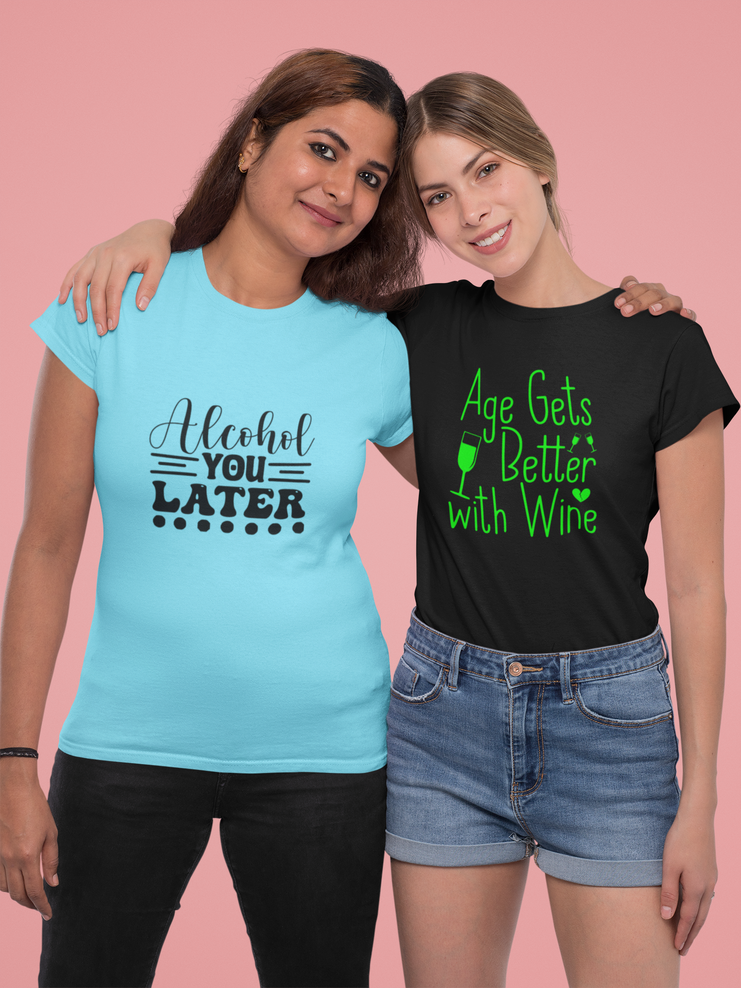 Alcohol You Later - Female Round Neck Half Sleeve Tee