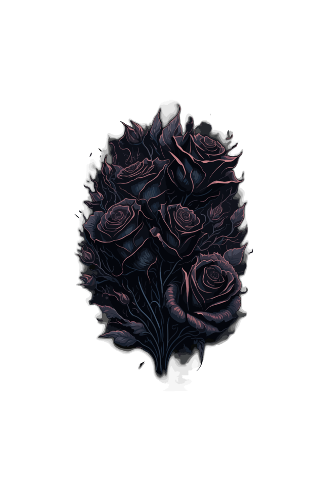 Black Rose Gothic Half Sleeve T-shirt