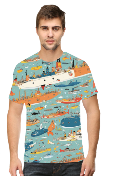 Ship Cluster - Men's AOP Half Sleeve Tee