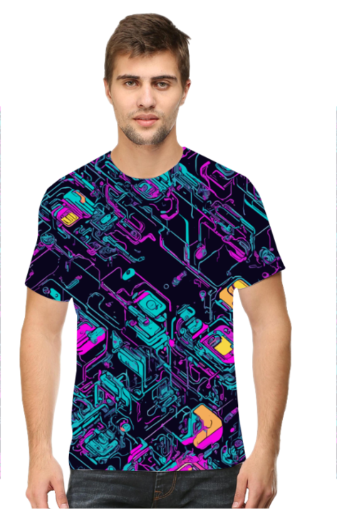 Cyberpunk Matrix - Men's AOP Half Sleeve Tee