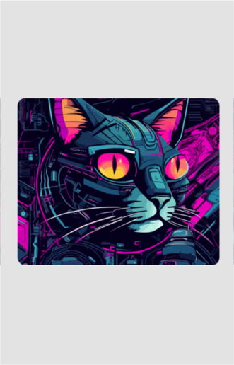 Cyberpunk Cat - Mouse Pad