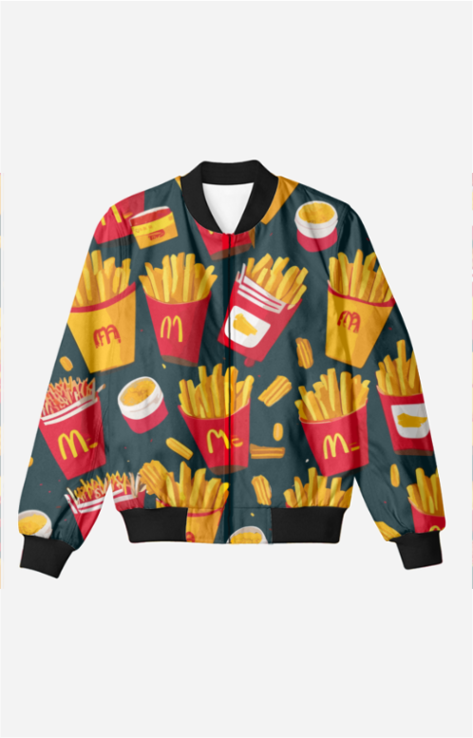 A Girl Who Loves Fries - Women's AOP Bomber Jacket