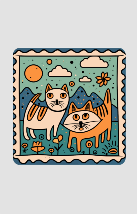 Two Confused Cats - Coaster (1 Qty)