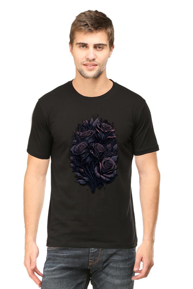 Black Rose Gothic Half Sleeve T-shirt