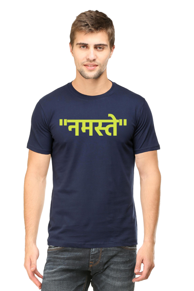 Neon "नमस्ते" - Men's Casual Tee